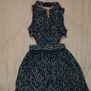 AKIRA Black Label Lace Green Dress with Cut Outs S